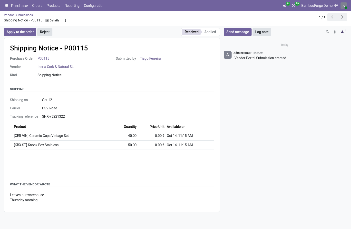Shipment - bambooforge_vendor_portal