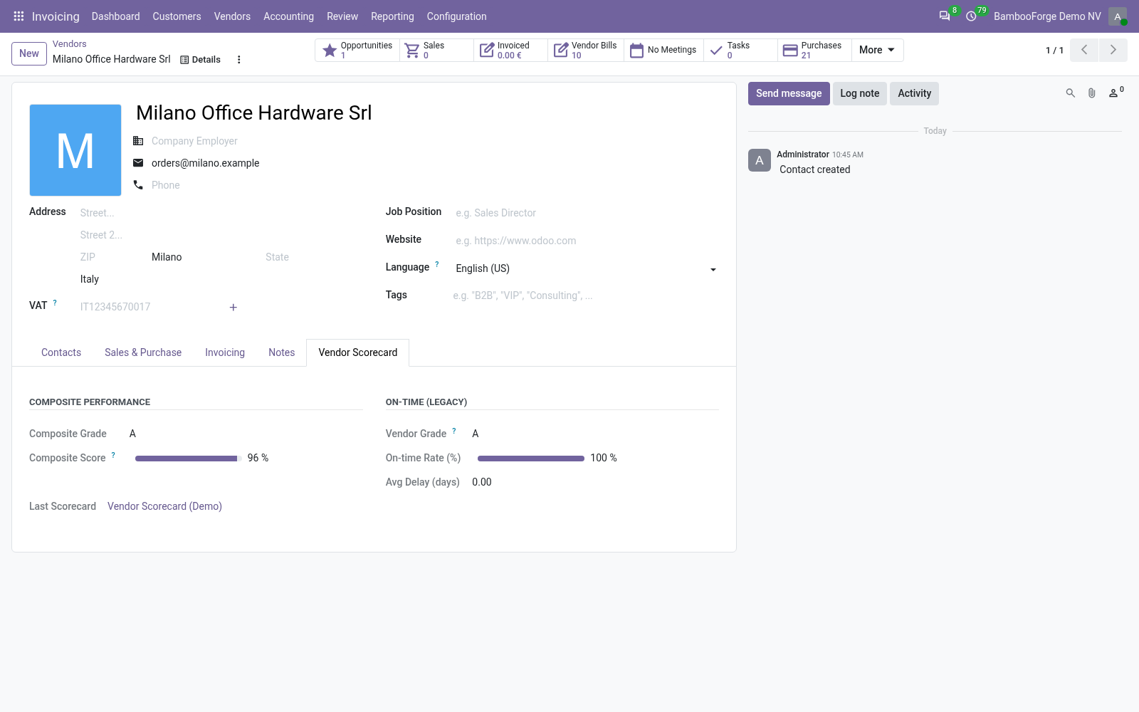 Vendor tab - bambooforge_vendor_scorecard
