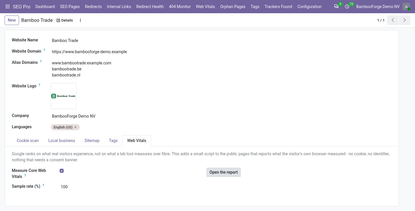 Settings - bambooforge_web_vitals
