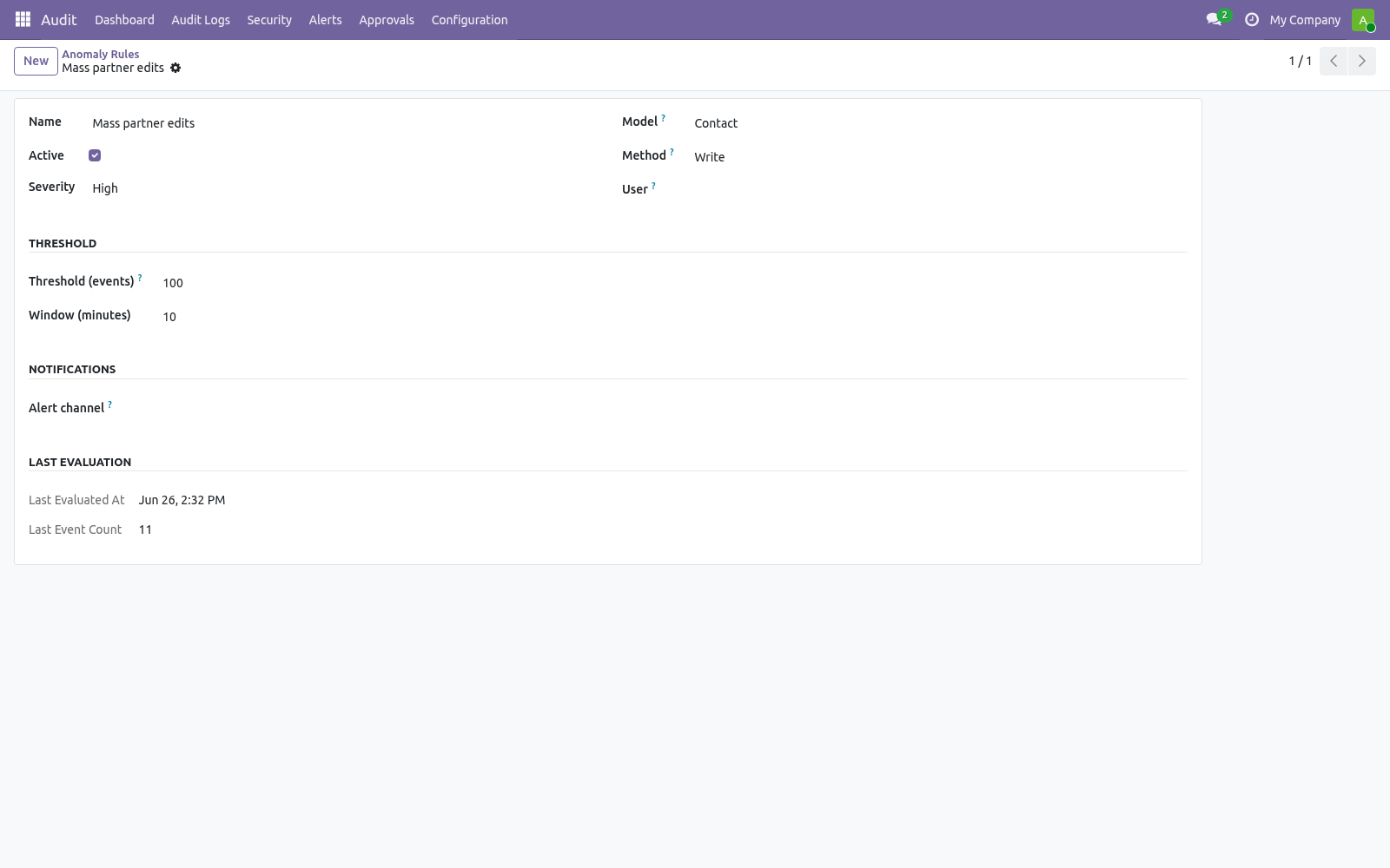 Anomaly rule form - bambooforge_audit_pro