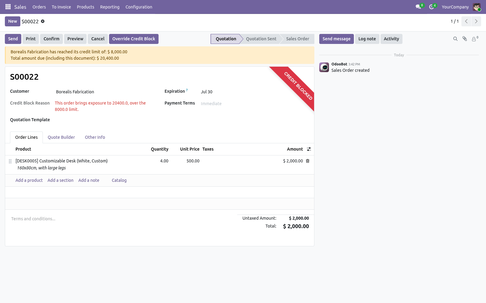 Order blocked - bambooforge_credit_limit