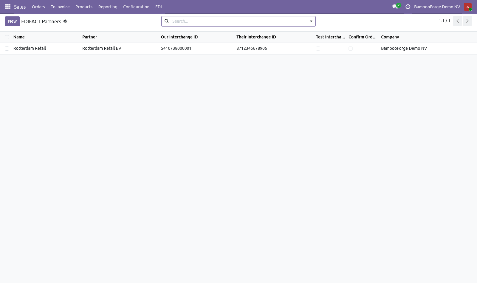 Profile - bambooforge_edifact