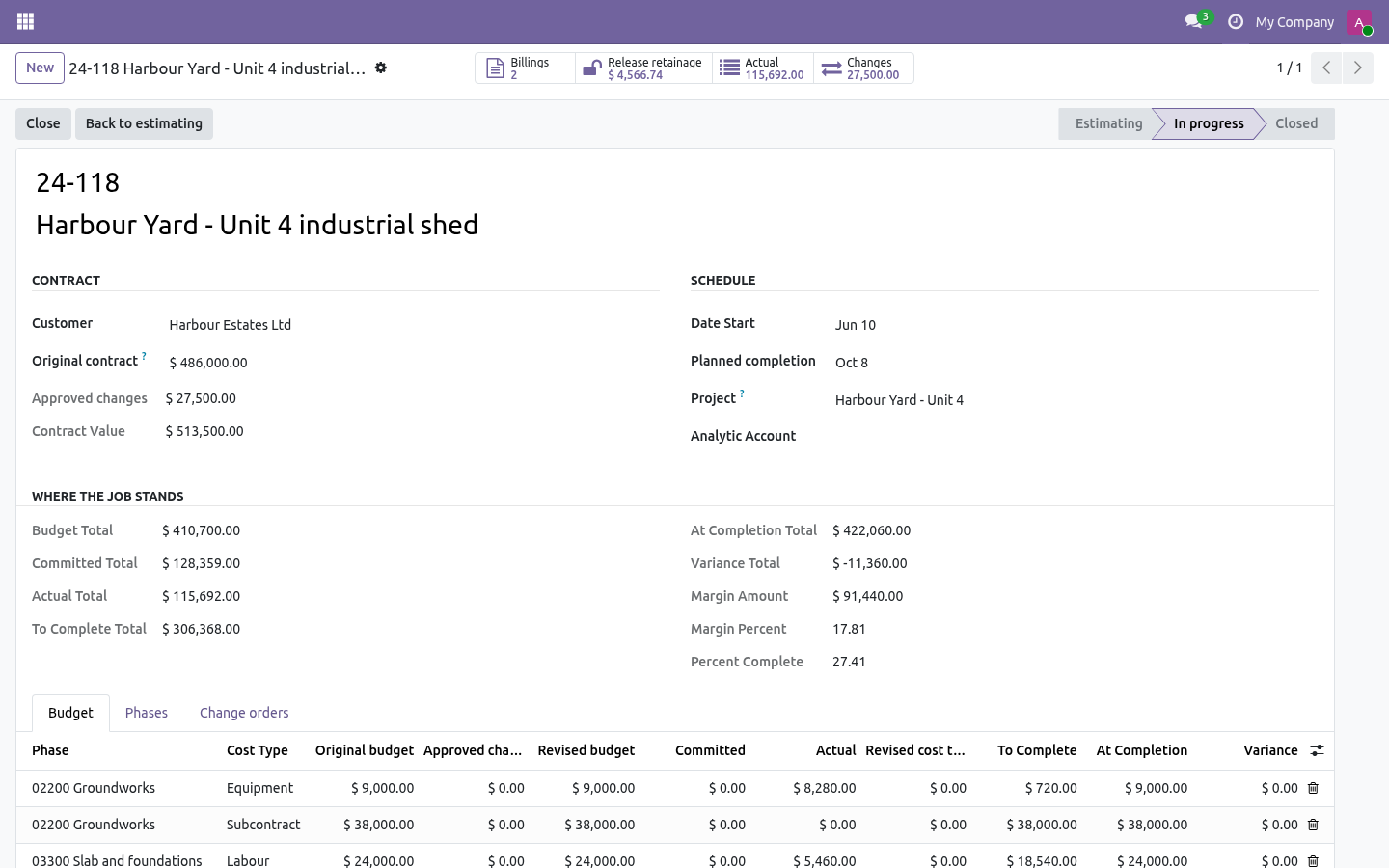 Job - bambooforge_job_costing