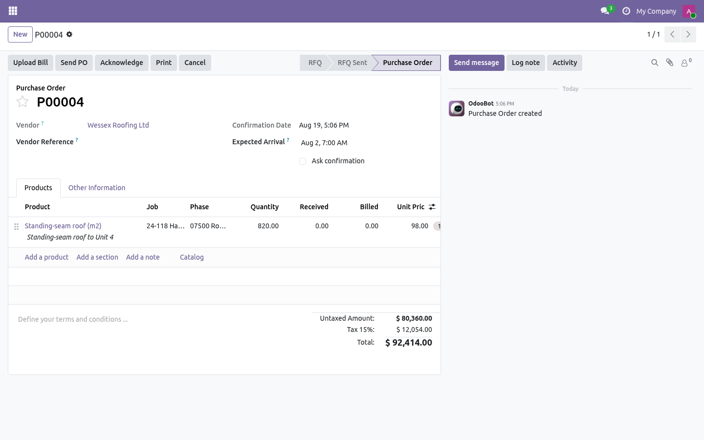 Purchase - bambooforge_job_costing