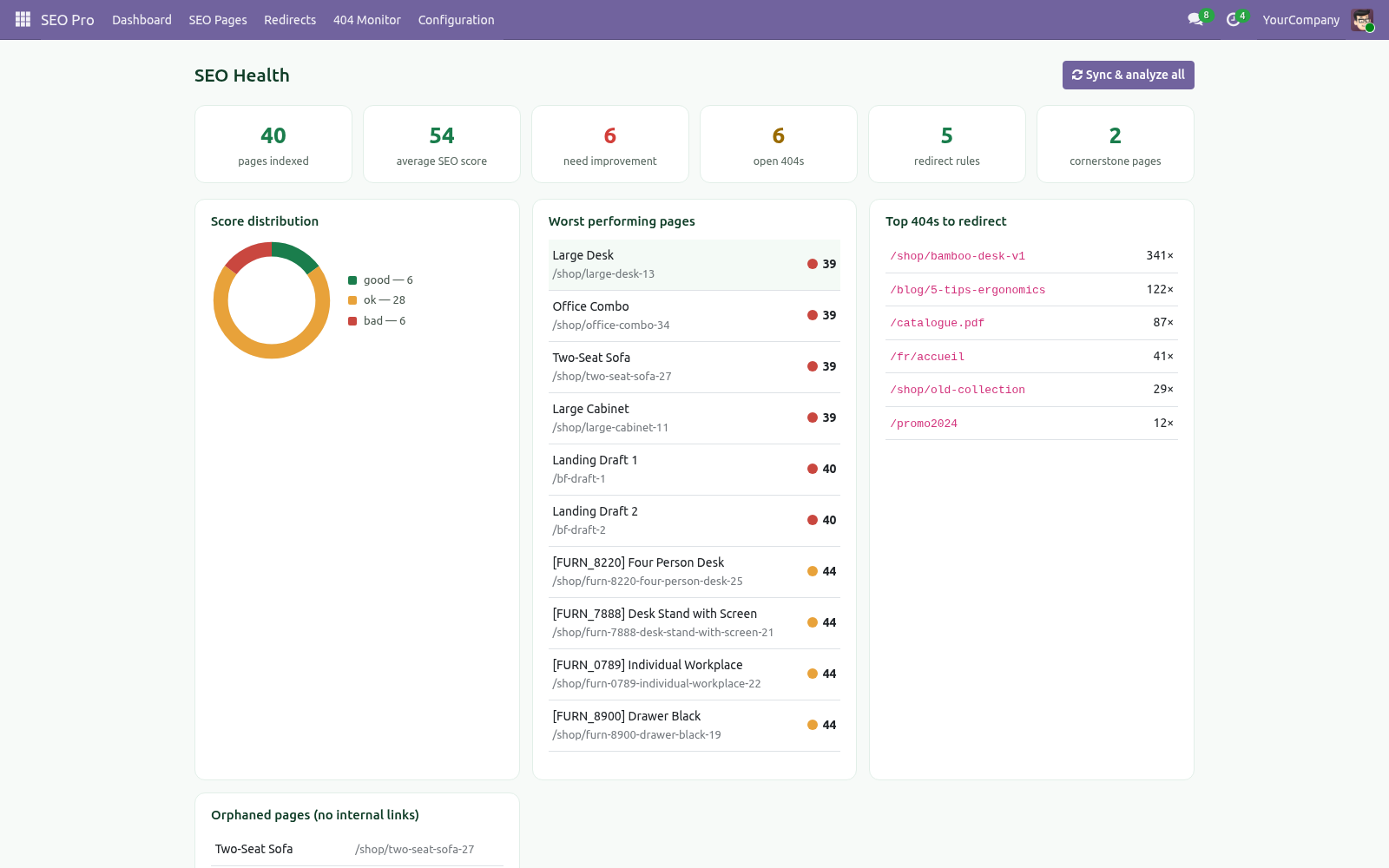 Seo dashboard - bambooforge_seo_pro