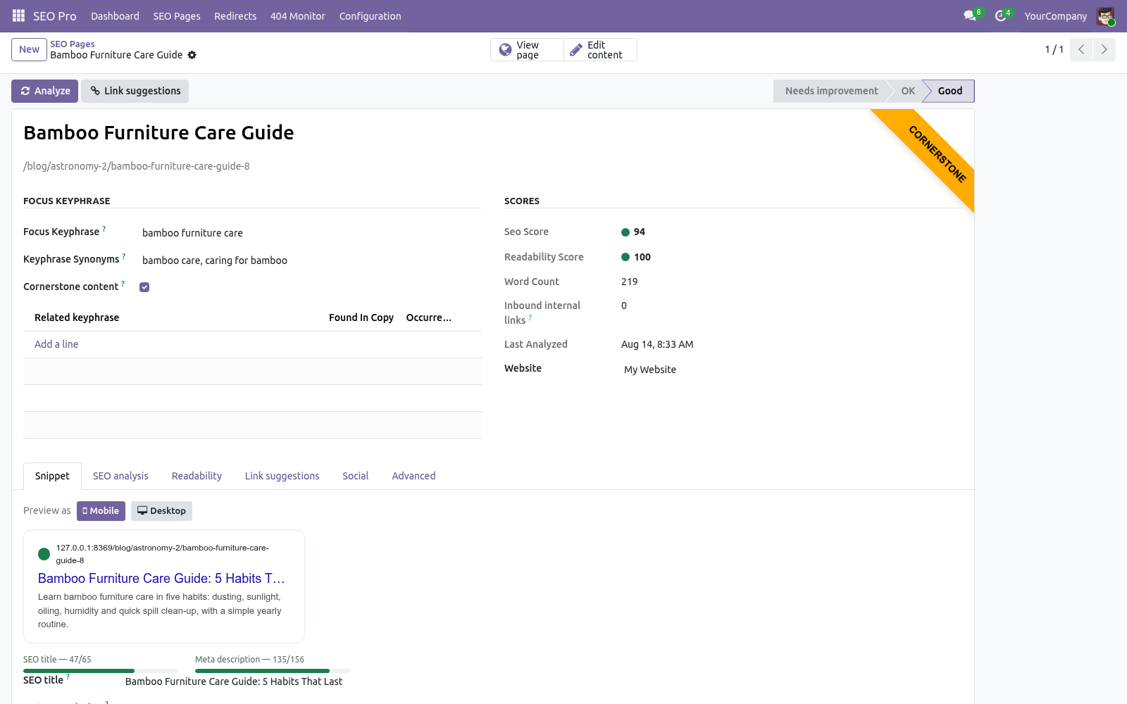 Serp preview - bambooforge_seo_pro