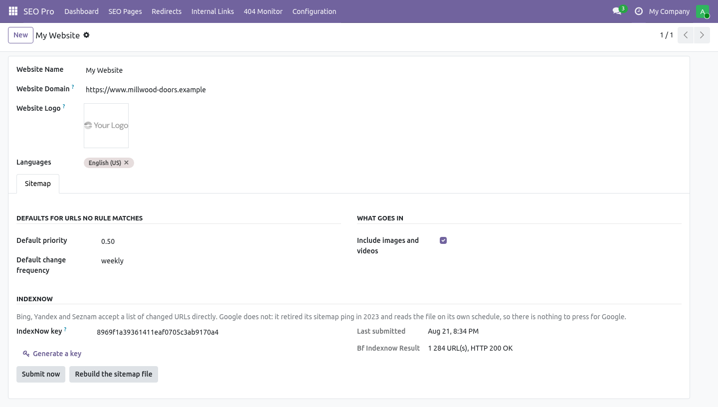 Settings - bambooforge_sitemap_pro