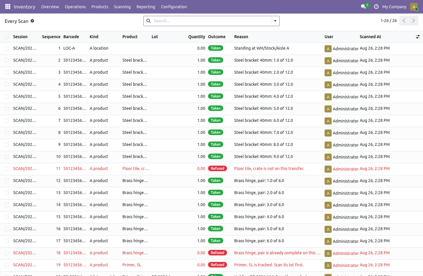 Log - bambooforge_wms_scan